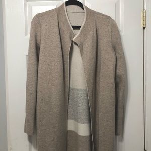 LOFT beige reversible knit sweater